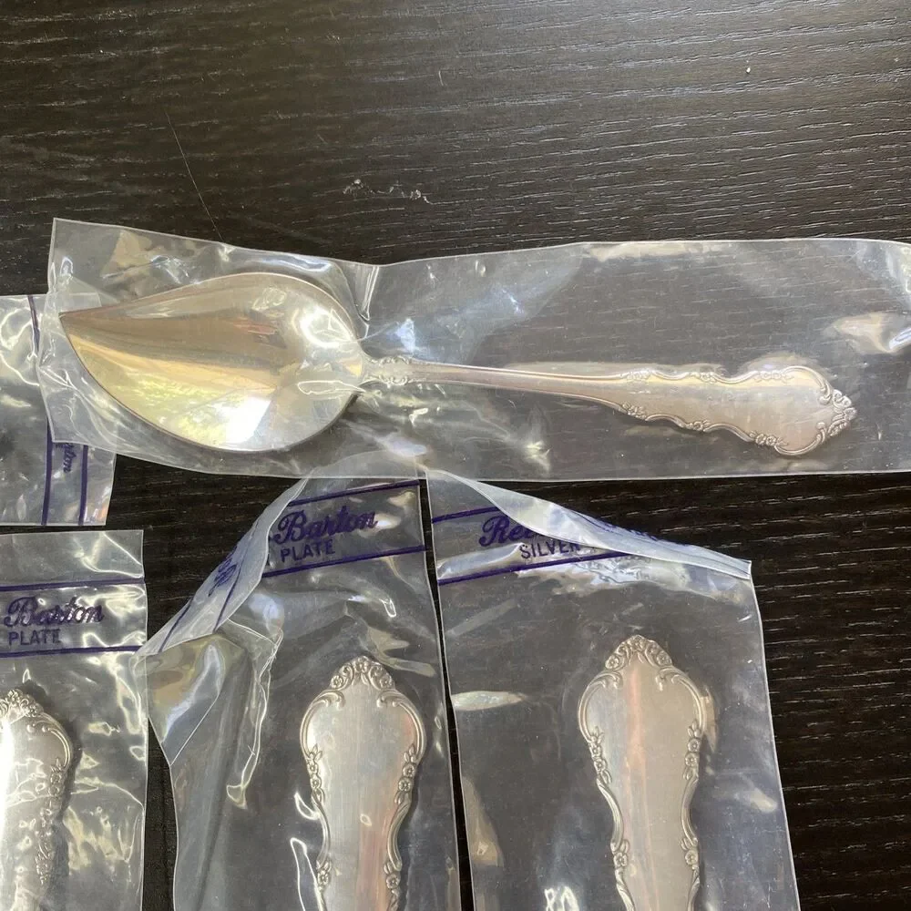 Vintage Reed Barton Dresden Rose Silverware Serving Utensils UNUSED 8 Pieces